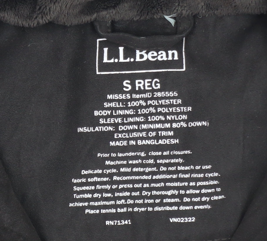 L.L.Bean Women's Brown Hooded Down Puffer Coat Size S Regular