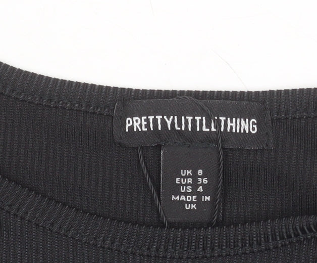 PrettyLittleThing Women’s Black Size 8 Sleeveless Bodysuit
