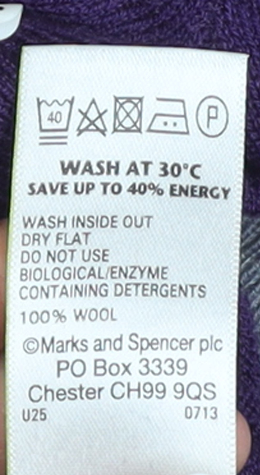 Marks & Spencer Men's Purple Wool 1/2 Zip Jumper XL