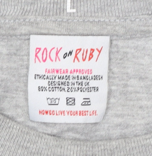 Rock Mens On Ruby Grey L Pullover Sweatshirt Coffee Quote