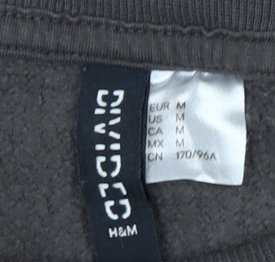H&M Divided Men’s Grey Sprint Track Crew Neck Sweatshirt Size M