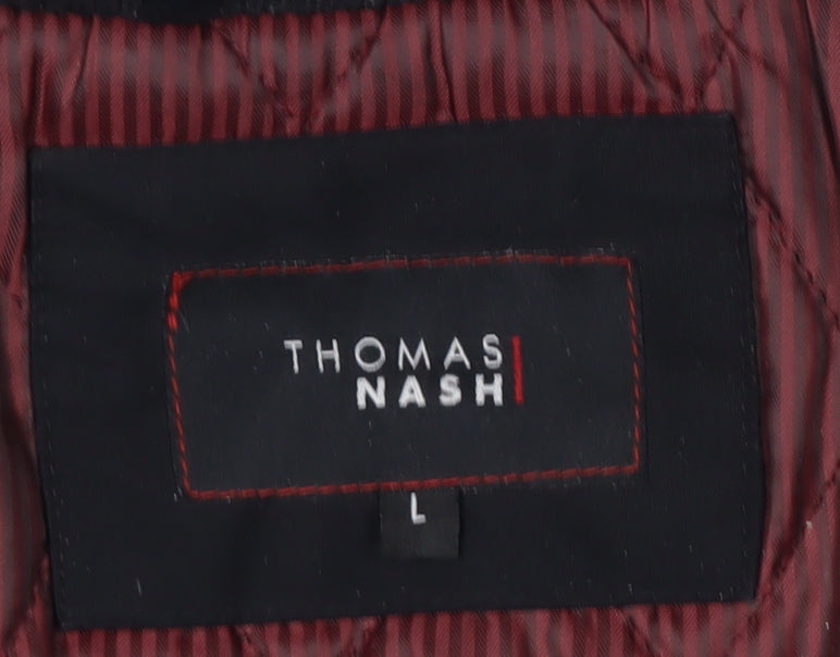 Additional view of Thomas Nash Men's Black L Parka Jacket Lined Mid-Length Cotton Blend