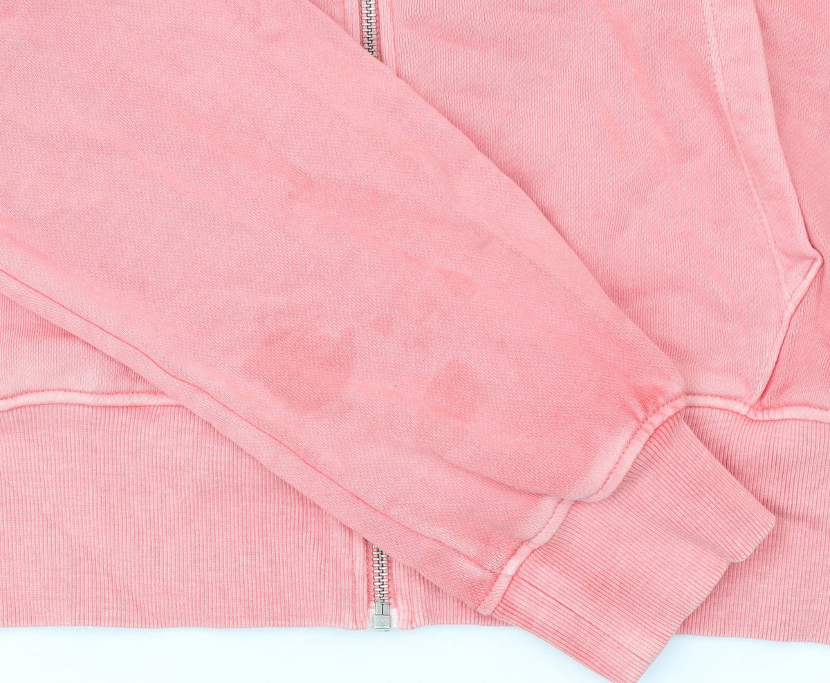 Marks & Spencer Womens Pink XS Full Zip Hoodie Cotton Blend