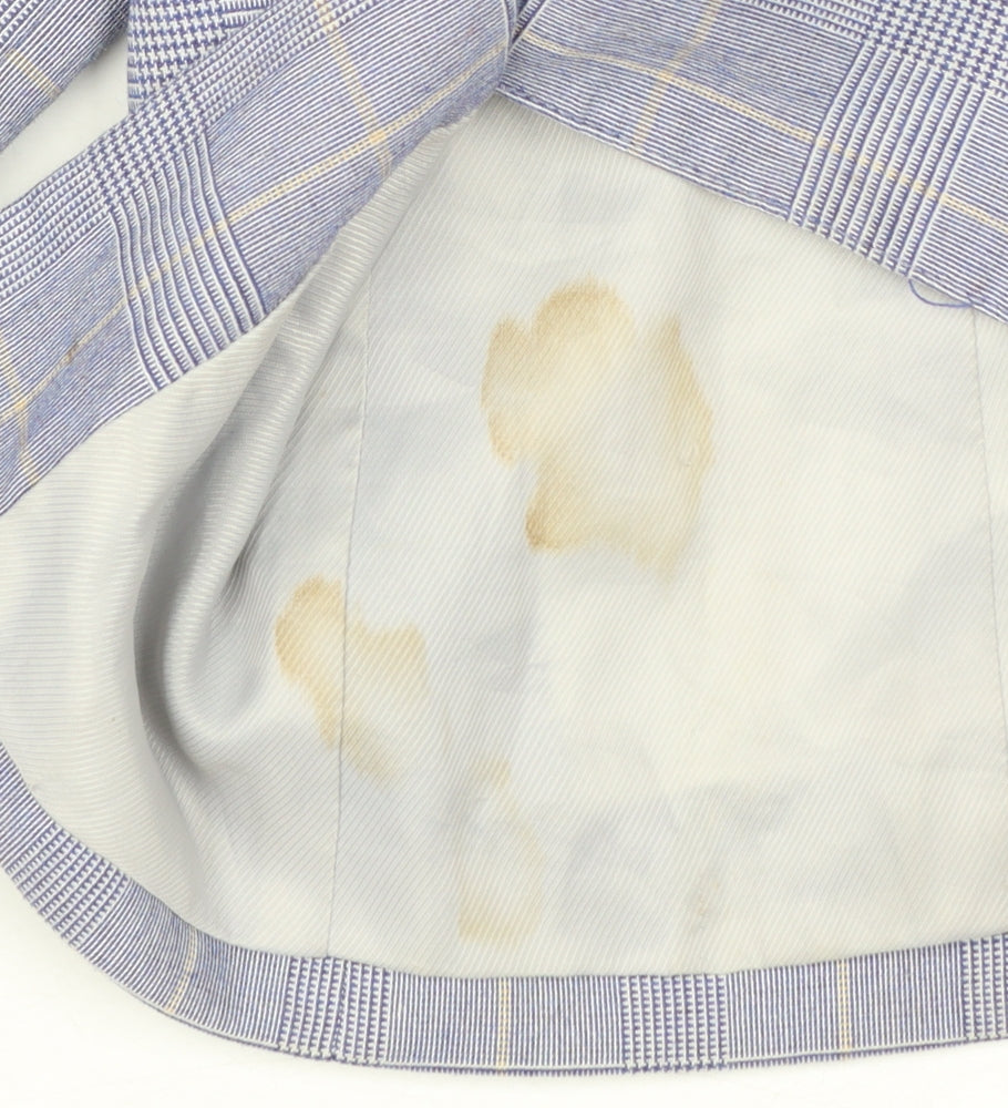 Additional view of Marks & Spencer boys’ blue check blazer 6-7 years formal two-button jacket