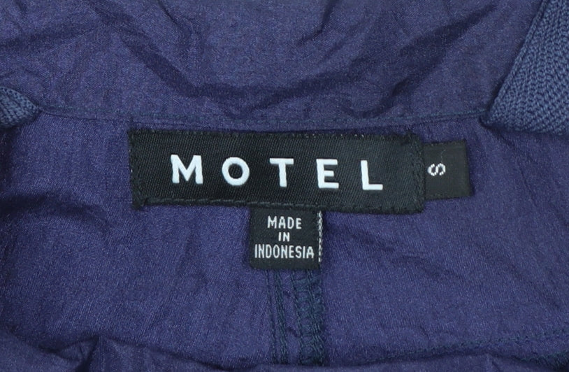 Motel Rocks Womens Blue Cargo Trousers Size S Lightweight Nylon Drawstring