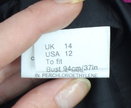 Additional view of Jaeger women’s pink houndstooth single-breasted suit jacket, size UK 14