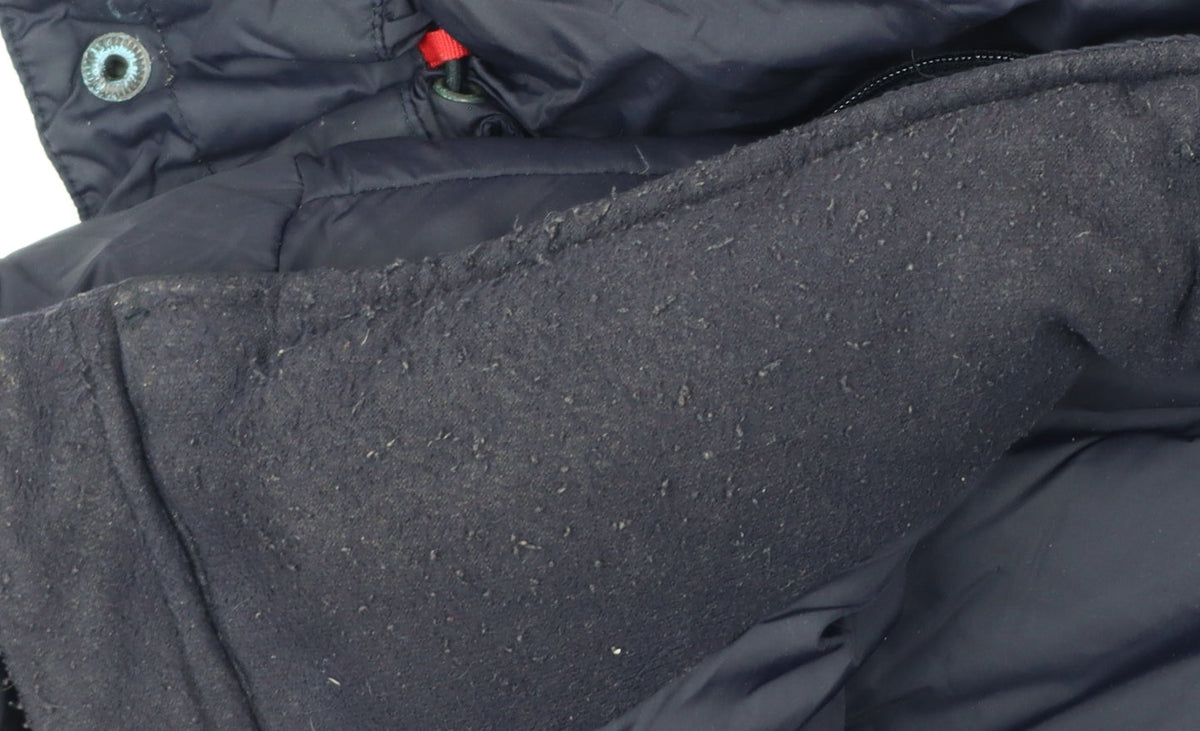 Lands' End Men's Blue Hooded Down Puffer Coat M 38in Winter Jacket