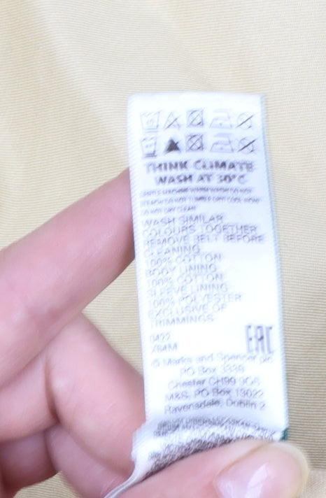 Marks & Spencer Womens Beige Size 10 Long Trench Coat