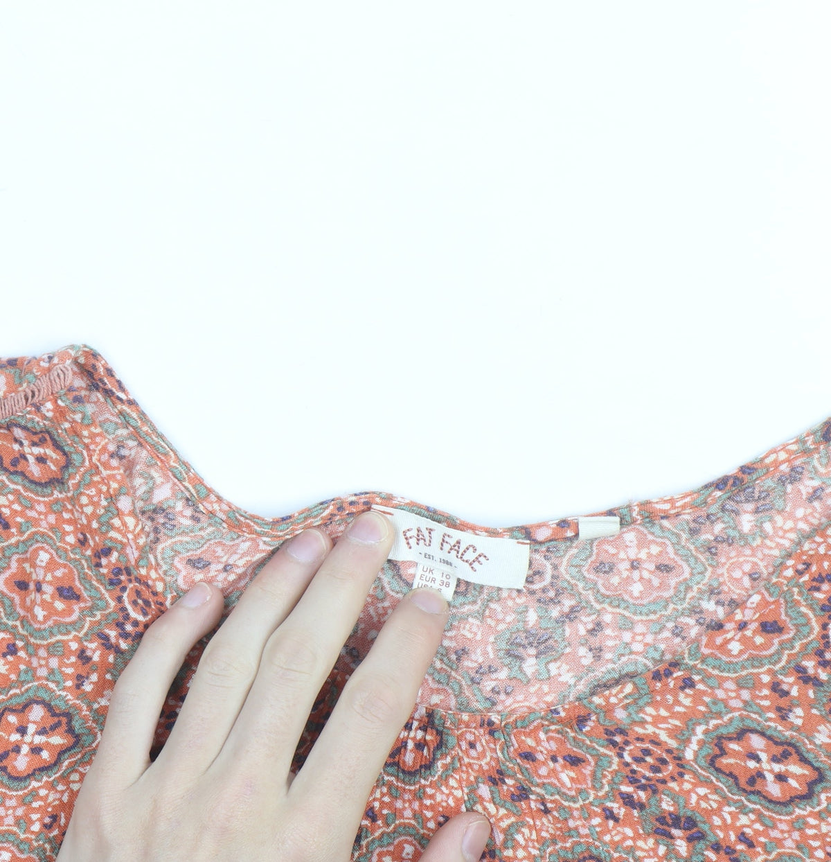 FatFace Women’s Orange Floral Tunic Blouse Size 10