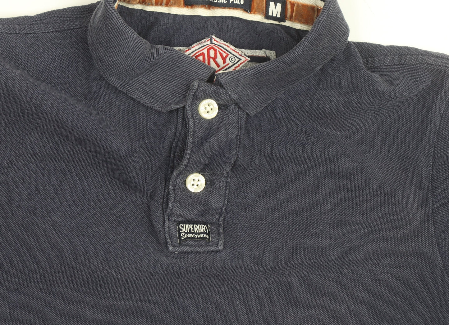 Superdry Men's Blue Slim Fit Cotton Polo Shirt Size M