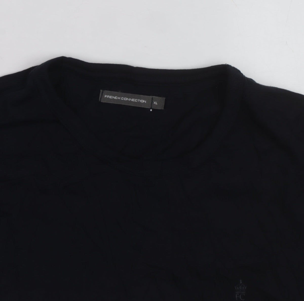 Additional view of French Connection Men's Black & White XL Colourblock Crew Neck T-Shirt