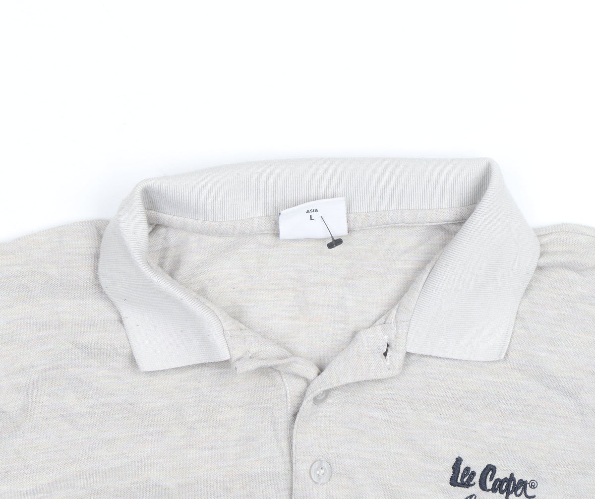 Additional view of Lee Cooper Men's Beige Cotton Polo Shirt, size M, Regular Fit