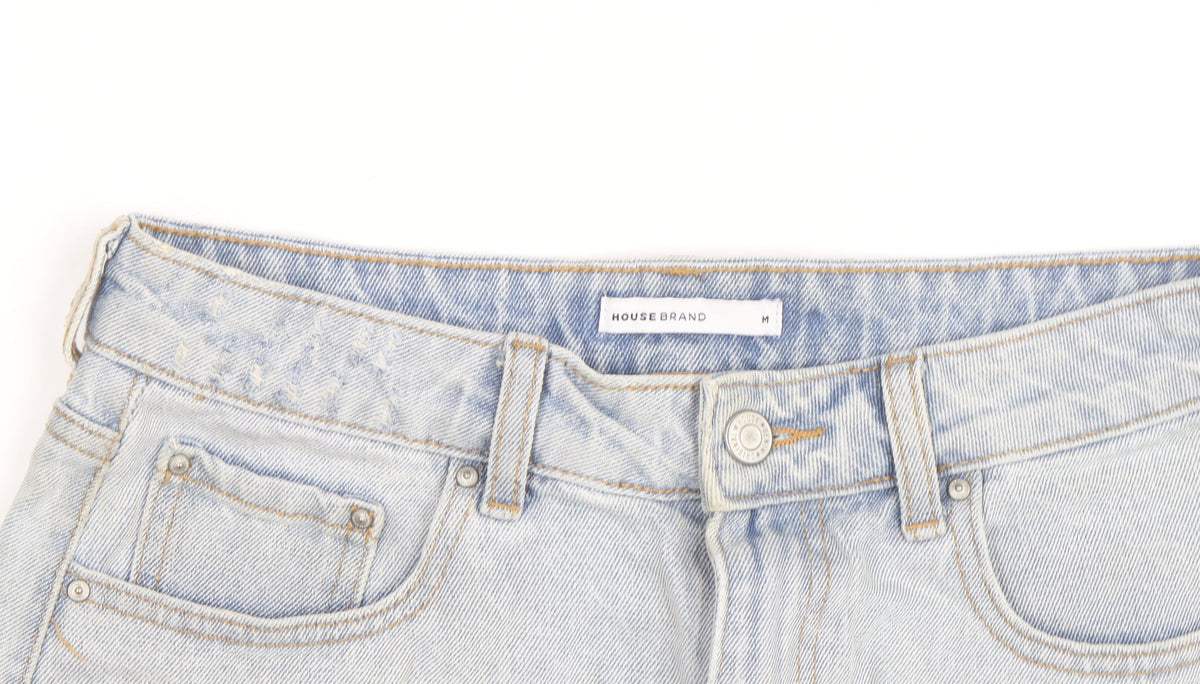 House Brand Women Blue Denim Short Skirt M Distressed Casual