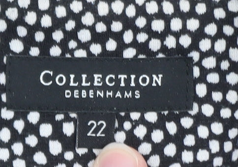 Debenhams Women’s Black White Spot Blazer Size 22 Regular Fit