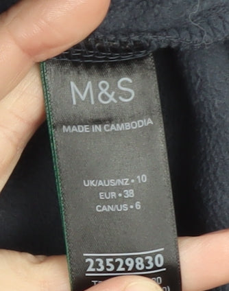 Marks and Spencer Women's Blue Fleece Zip Jacket Size 10