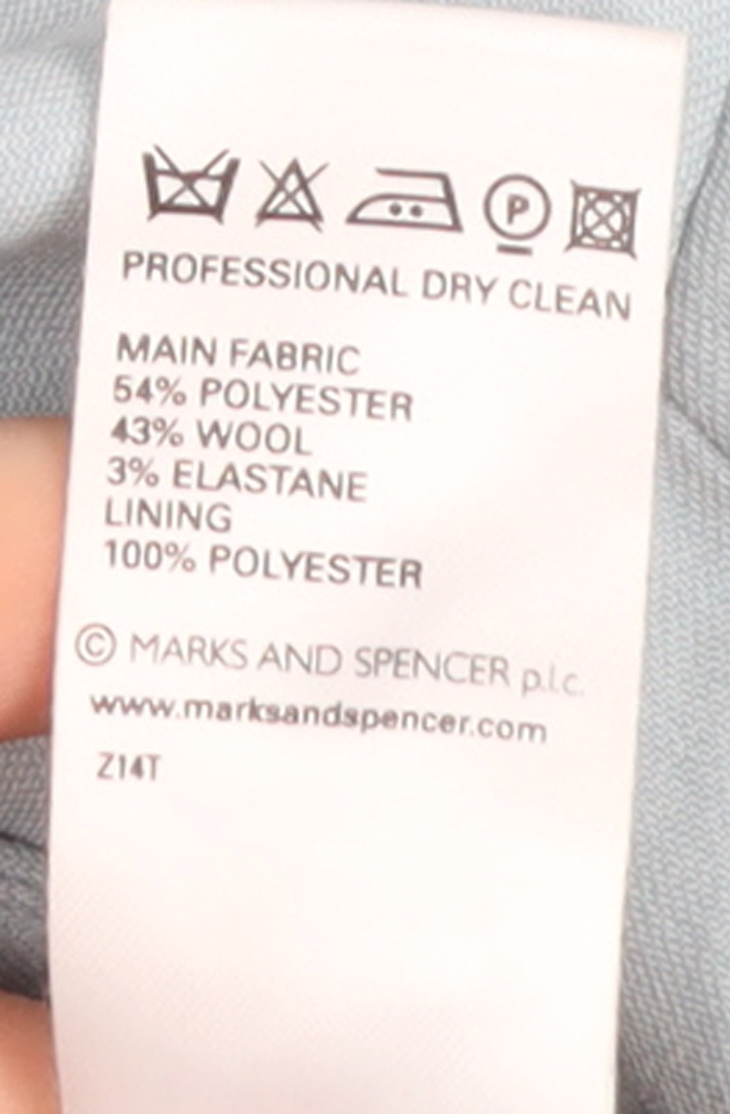 Marks & Spencer Women Blue Wool Blend Tailored Blazer Size 12