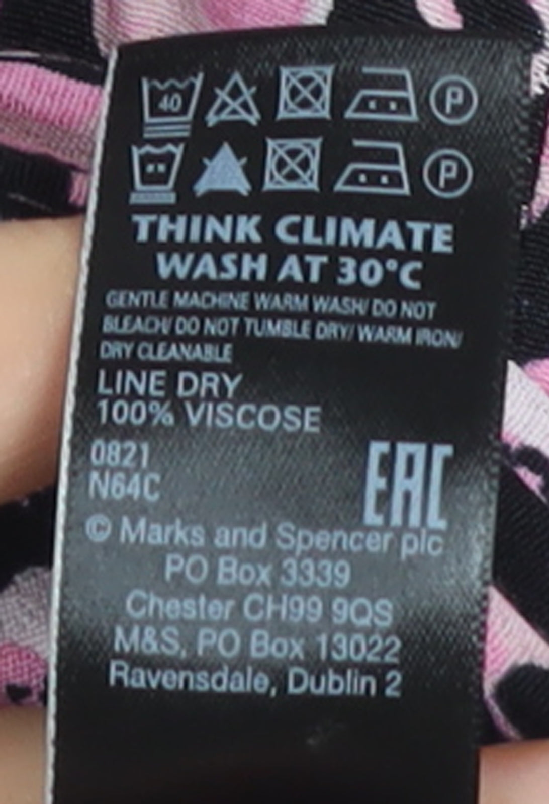 Marks & Spencer Women's Pink Floral Midi A-Line Dress Size 8