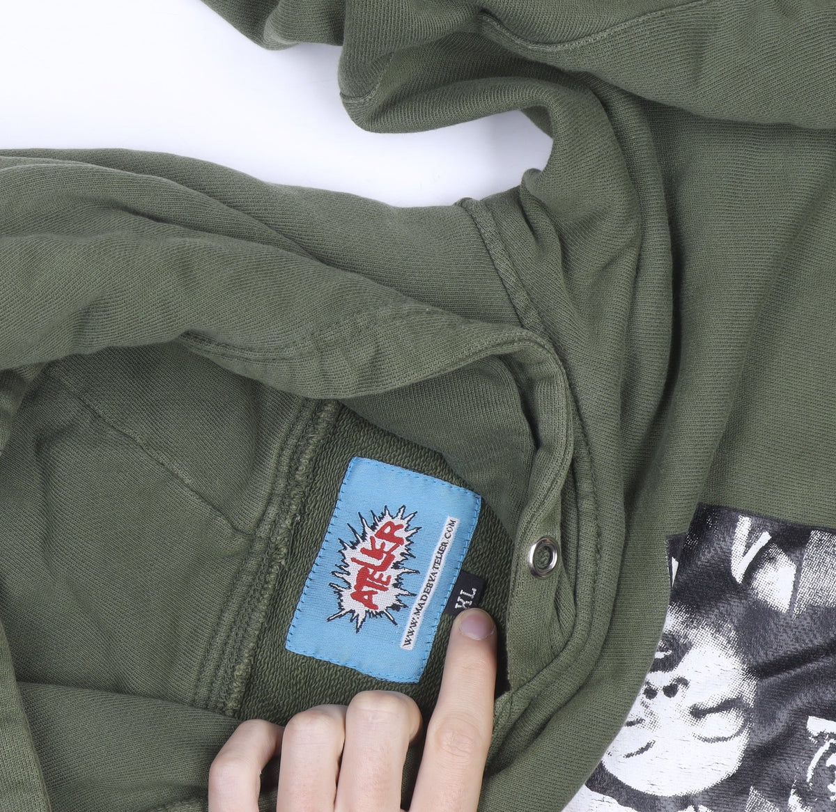 Made By Atelier Men’s Green XL Pullover Hoodie Graphic Print