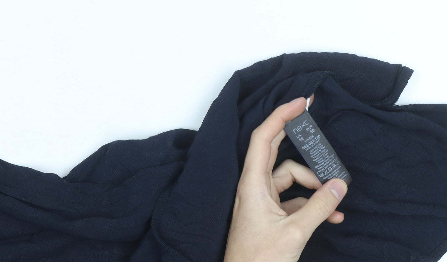 Next Women's Blue 3/4 Sleeve Tunic Blouse Size 10