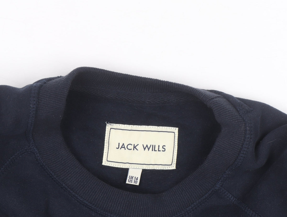 Jack Mens Wills Blue L Pullover Sweatshirt with Logo Print