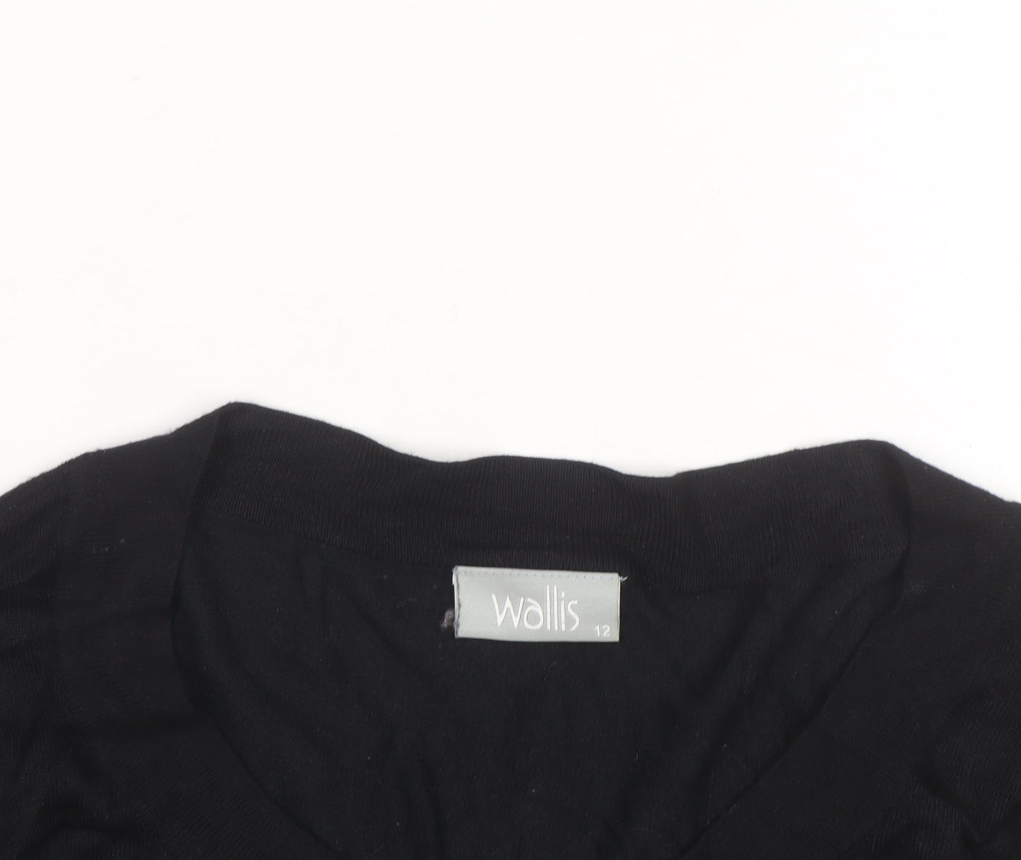 Wallis Women Black Size 12 Button Knit Cardigan Jumper