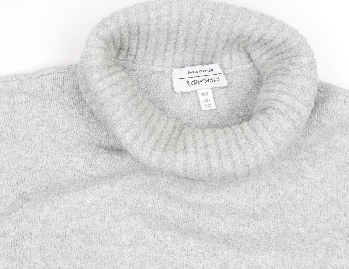 & Mens Other Stories Grey Roll Neck Wool Alpaca Jumper XS