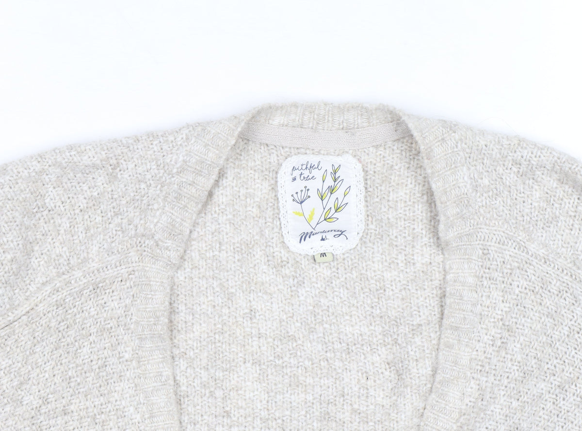 Marks & Spencer Women’s Beige Wool Blend Relaxed Fit Knit Cardigan M