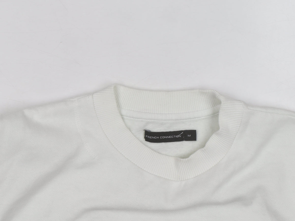 Additional view of French Connection Men's White Crew Neck Logo Sweatshirt, size M