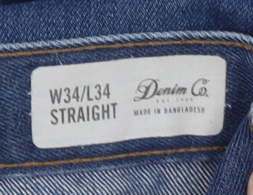 Additional view of Denim Co. Men's Blue Straight Leg Jeans W34 L34