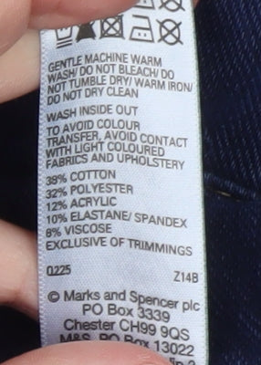 Marks and Spencer Women’s Blue Size 14 Jegging Jeans Slim Fit Stretch Denim