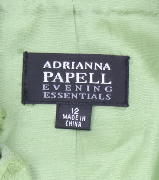 Adrianna Papell Women Green Ruffle Collared Blouse Size 12