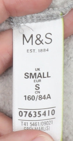 Marks & Spencer Women's Grey Marl Small Pullover Hoodie