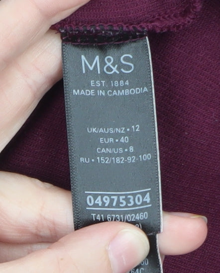 Marks & Spencer Men's Purple Cotton Crew Neck Jumper M