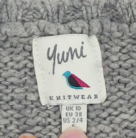 Yumi Women’s Grey Polar Bear Knit Long Sleeve Pullover Jumper Size 10