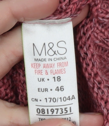Marks & Spencer Women’s Pink Knit Pullover Jumper UK 18