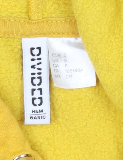 H&M Divided Women’s Yellow Cropped Pullover Hoodie Size S