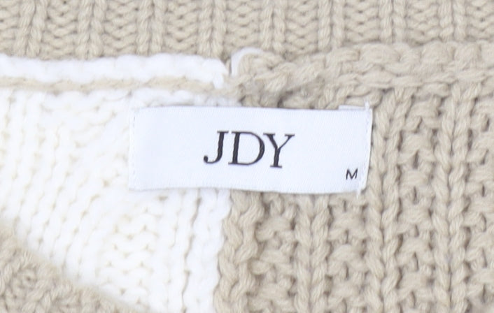 Additional view of JDY Women's Beige Knit jumper Medium Chunky Crew Neck Sweater