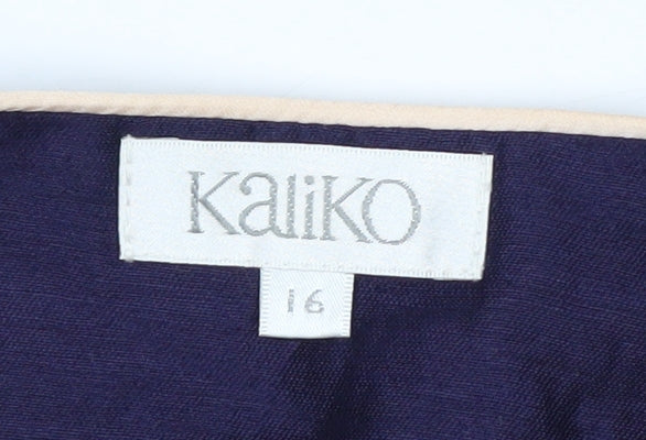 Additional view of Kaliko Women's Blue Linen Blend Suit Jacket, size 16, Lined Lightweight