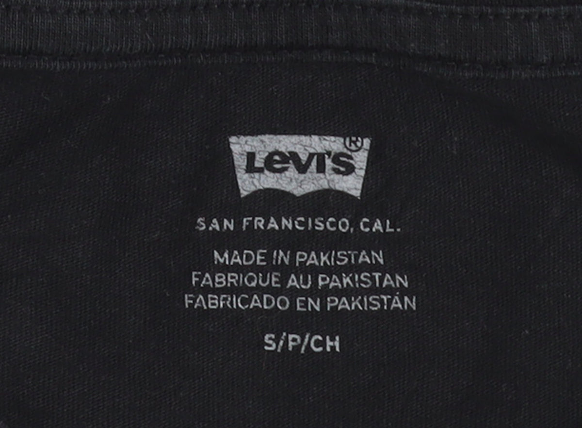 Levi's Women's Black Embroidered Logo Cotton T-Shirt Size S