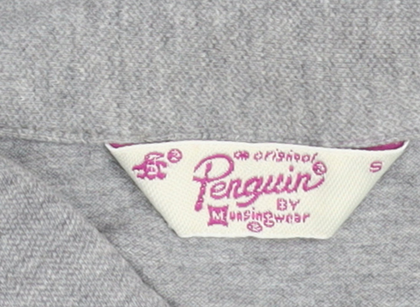 Original Penguin Women's Grey Polo Shirt Small Short Sleeve Cotton