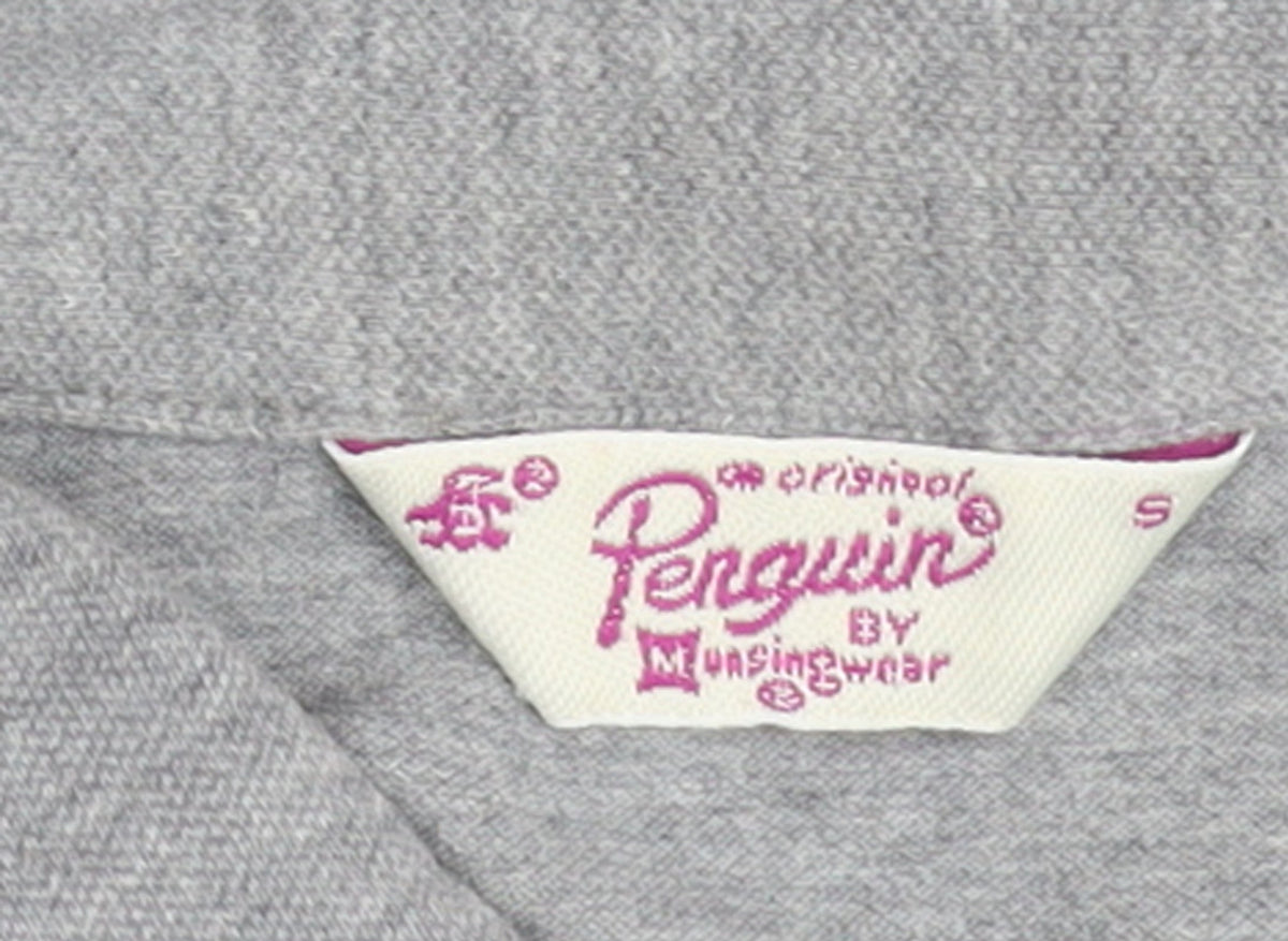 Original Penguin Women's Grey Polo Shirt Small Short Sleeve Cotton