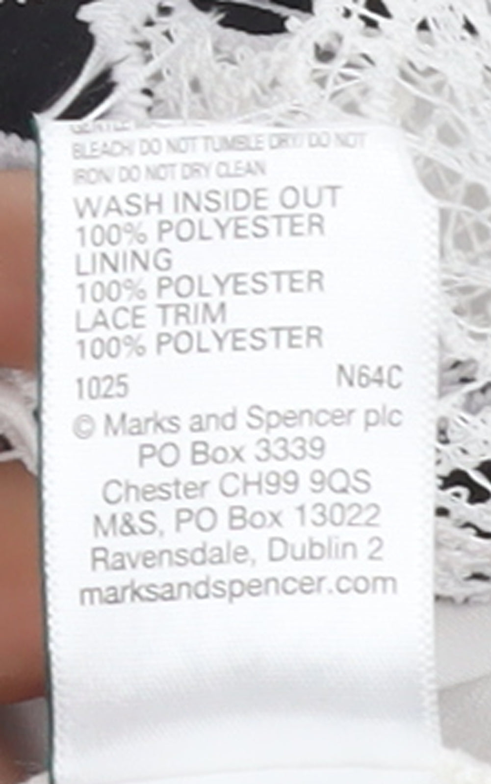 Marks & Spencer Women's Black White Lace Floral Blouse Size 16