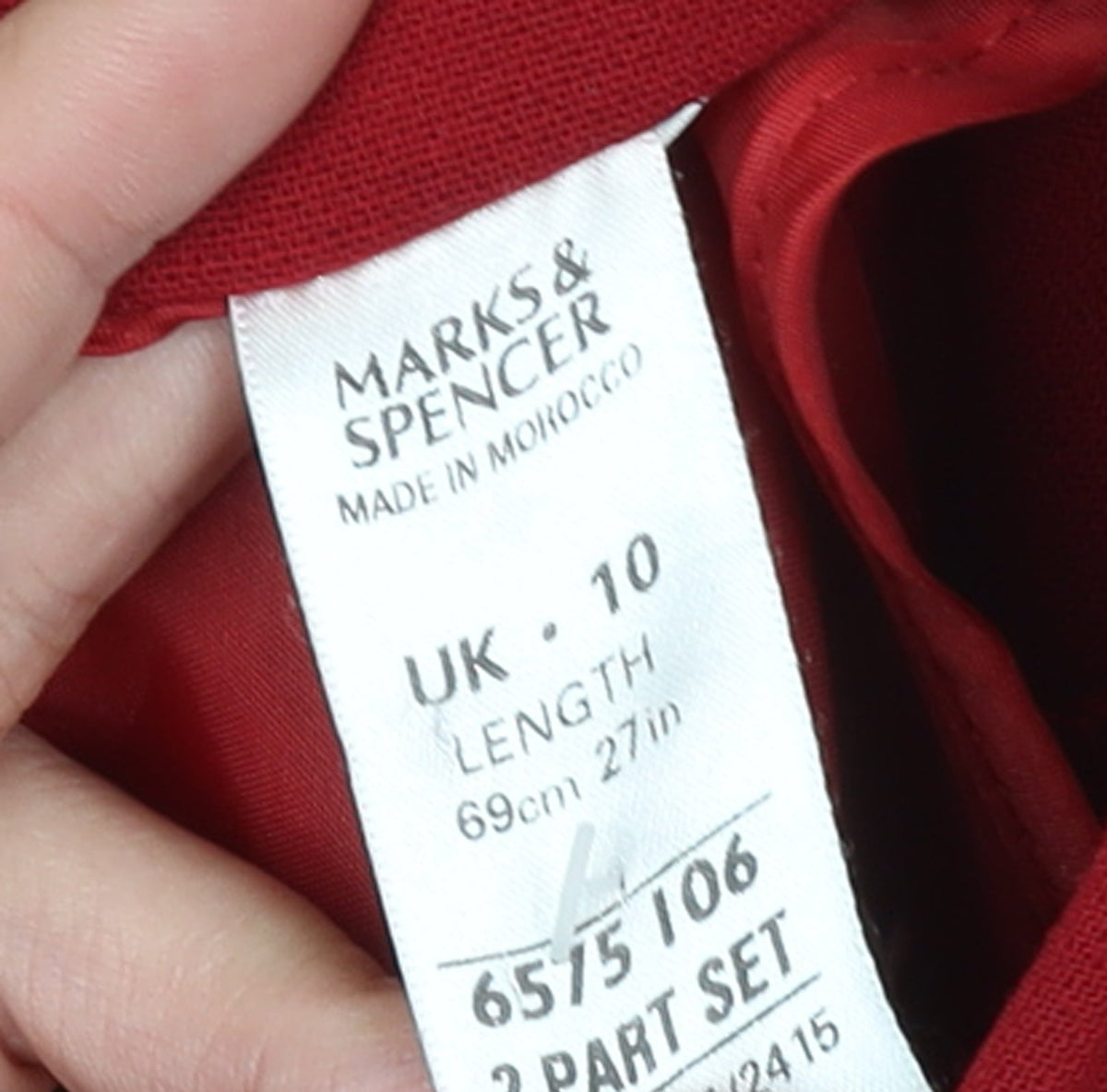 Marks & Spencer Women Red Pencil Skirt Size 10 Lined Workwear