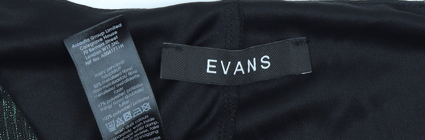 Evans Womens Black Metallic Sleeveless Tunic Top Size 22