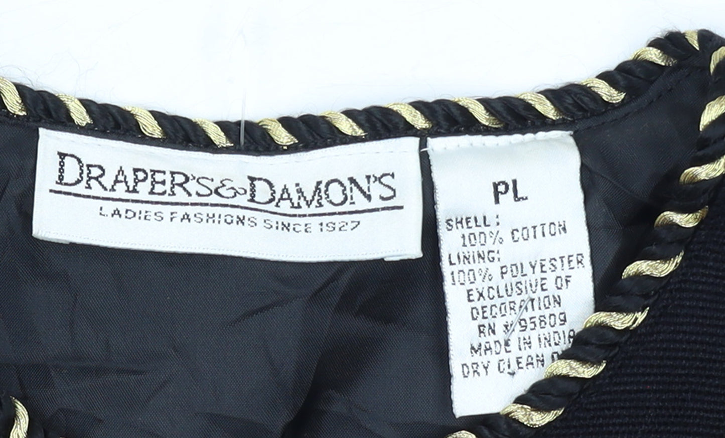 Draper's & Damon's Women's Black Floral Embroidered Cotton Jacket PL