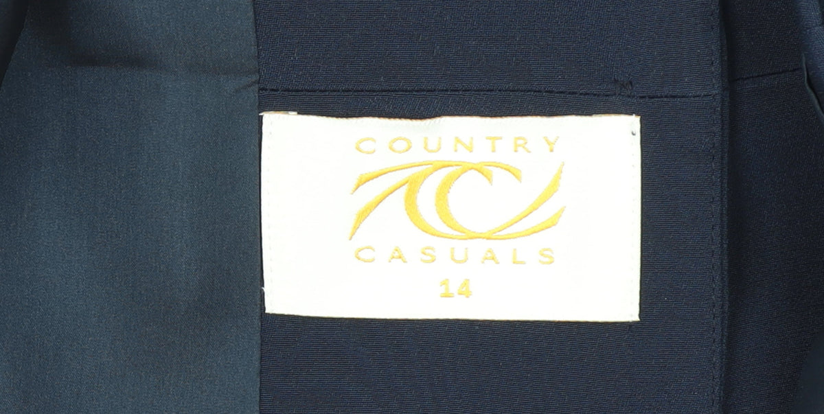 Country Casuals Women's Navy Short Sleeve Suit Jacket Size 14 Classic Fit