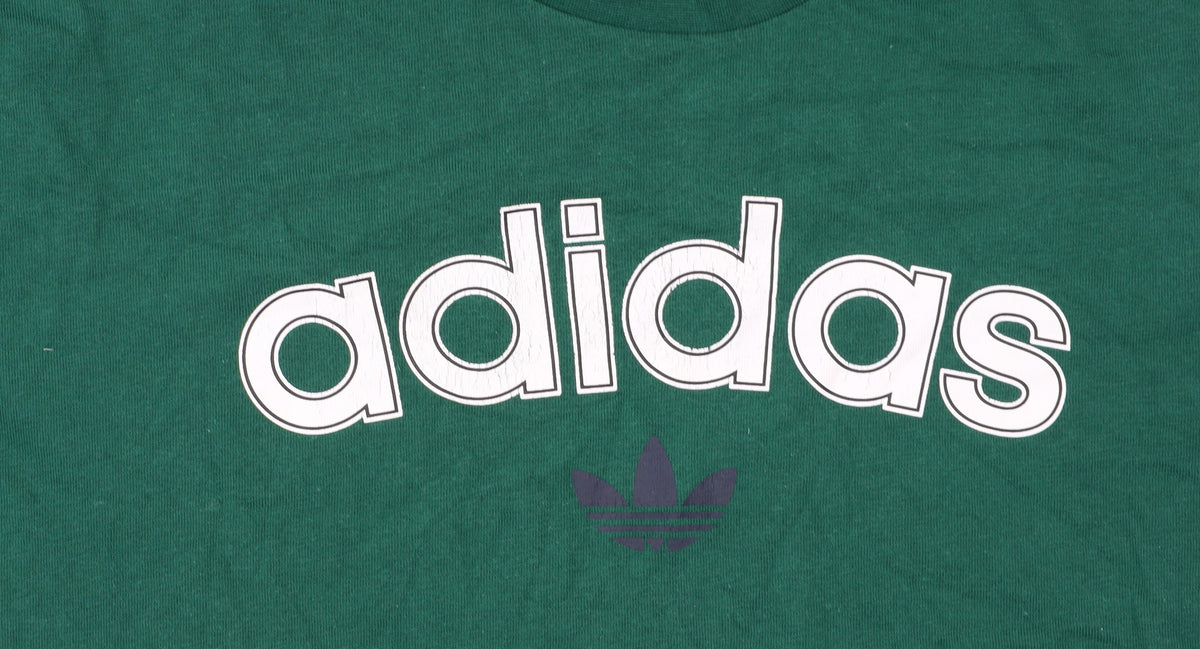 Additional view of Adidas Men's Green Crew Neck Logo Cotton T-Shirt, size M