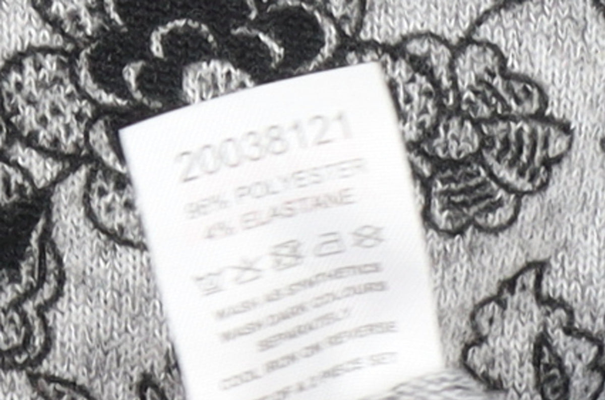 Pebble Bay Women Grey Floral Knit Shift Dress Size 12