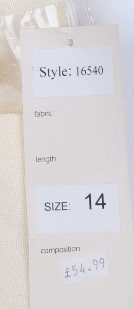 Paul Berman Womens Beige Short Sleeve Suit Jacket UK 14 Classic Fit