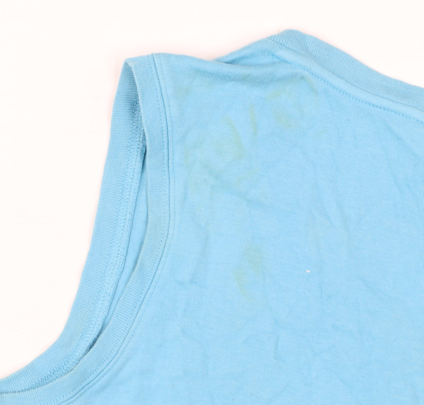 Disney Women's Blue V-Neck Sleeveless Tank Top L 100% Cotton